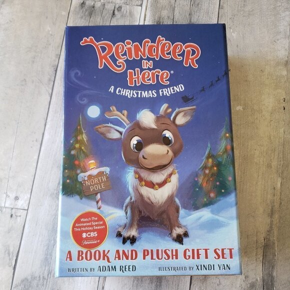 NWT - Reindeer in Here - by Adam Reed Plush & Hardcover Book - Picture 3 of 5